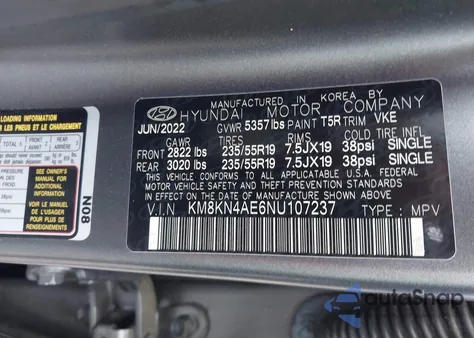 2022 Hyundai Ioniq 5 Sel z USA, uszkodzony, nr VIN KM8KN4AE6NU107237